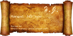 Hangai János névjegykártya